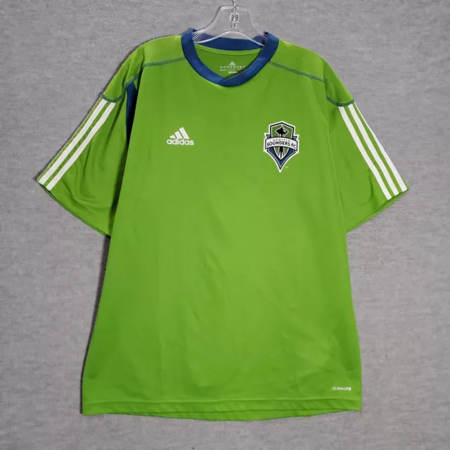 Seattle Sounders FC Adidas Men T-Shirt Large Green Soccer Jersey Logo READ