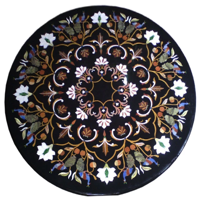 12 " Marbre Côté Fin Table Top Incrustation Cornaline Handmade Travail Home
