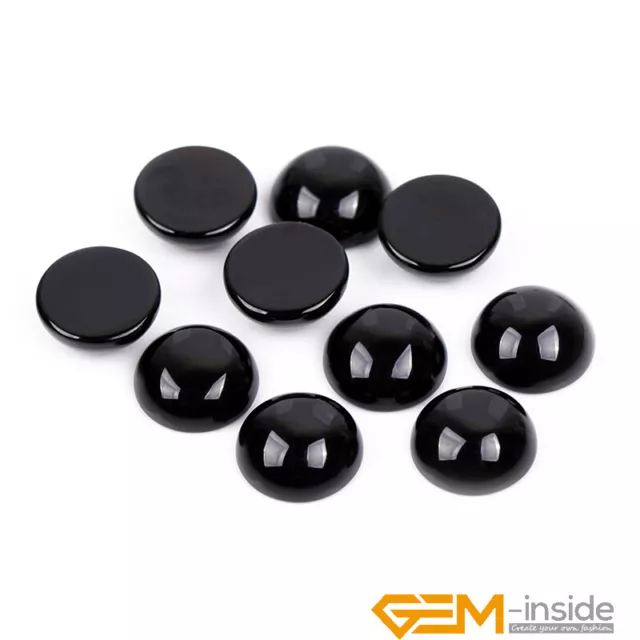 Natural Gemstone Black Agate CAB Cabochon Loose Beads For Jewelry Making 5 Pcs Y