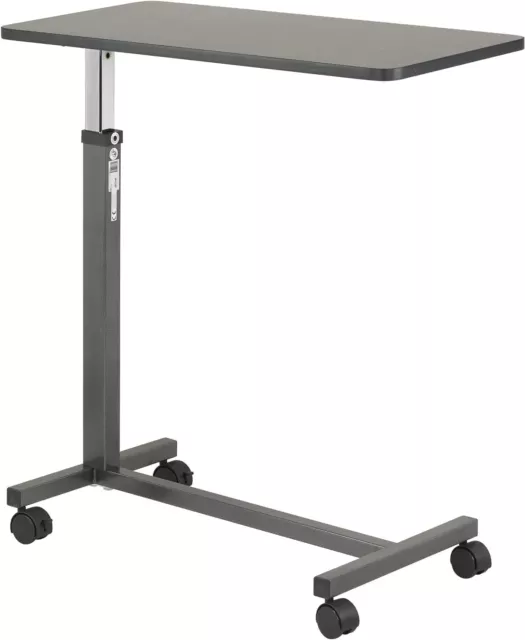 Desk,Adjustable Non Tilt Top Overbed Table With Wheels for Hospital and Home Use