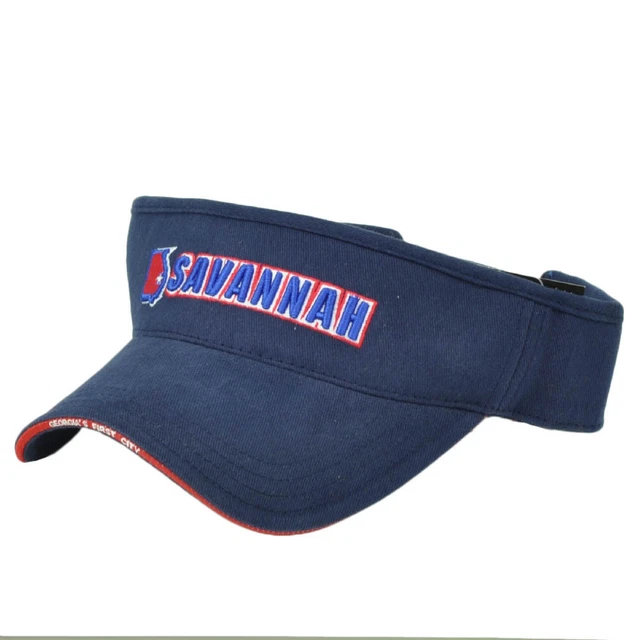 Savannah Primo Città Georgia Stato USA Blu Navy Sole Visiera Cappello Regolabile
