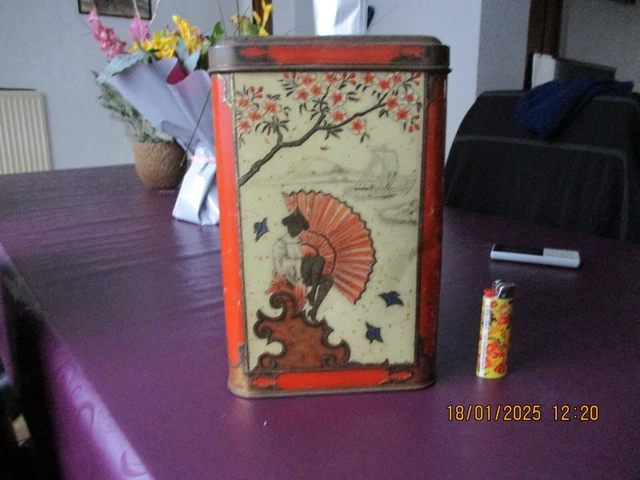 Ancienne boîte en tôle lithographiée jeu impérial domino début 1900