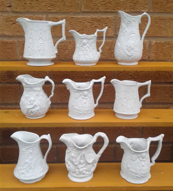 Portmeirion British Heritage Collection - Selection Of Parian Ware Jugs.