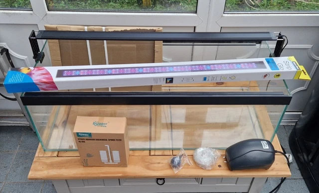 Fish Tank 36x15x12 inch (approx 91x38x20cm), Aqua One LED light, Pontec air pump