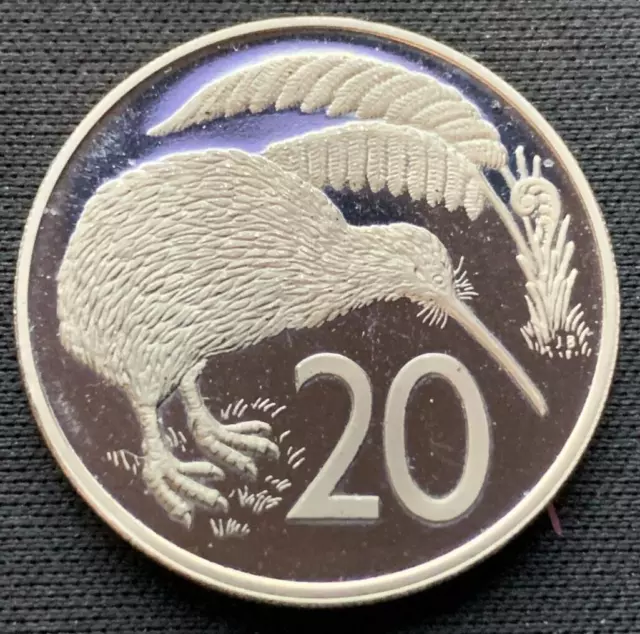 1976 New Zealand 20 Cents Coin PROOF  ( Mintage 11K )     #N50