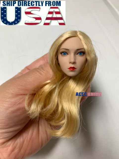 1/12 Female Head Sculpt BLONDE Hair For 6 TBLeague PHICEN T01 T02 T03  Figure