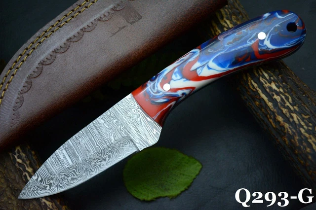 8.3" OAL Custom Hand Forged Damascus Steel Hunting Knife Handmade (Q293-G)