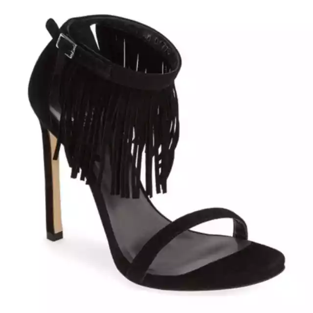 Stuart Weitzman Lovefringe Suede Sandal size 7