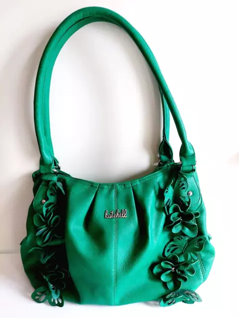 Kate Hill handbag, green, butterfly design