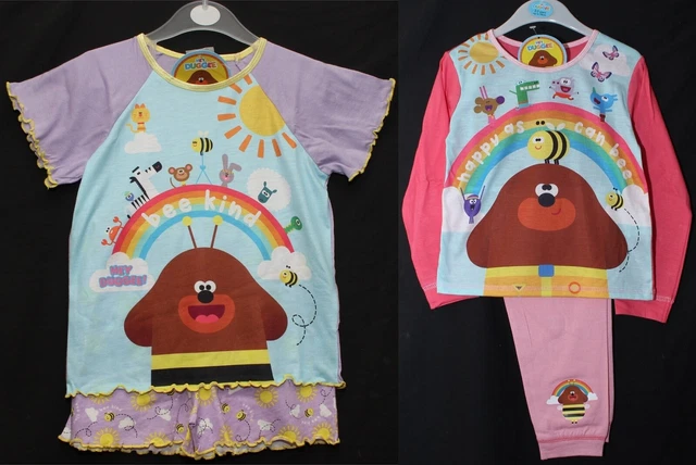 HEY DUGGEE Girls Short & Long-Sleeved Pyjamas/PJs Bundle Sizes 18 Months-4 Years