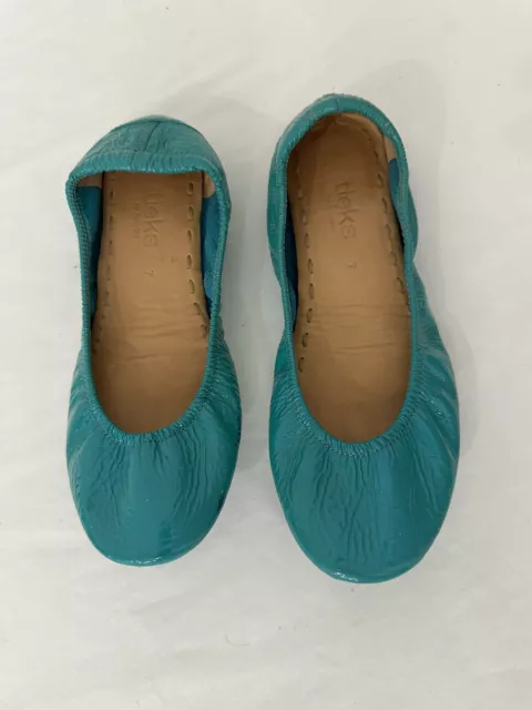 TIEKS BY GAVRIELI Teal Green Patent Leather Ballet Flats Womens Size 7 ...