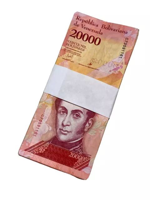 Rare LIASSE x 100 billets, República Boliviana Venezuela 20000 Bolivares 2016-17