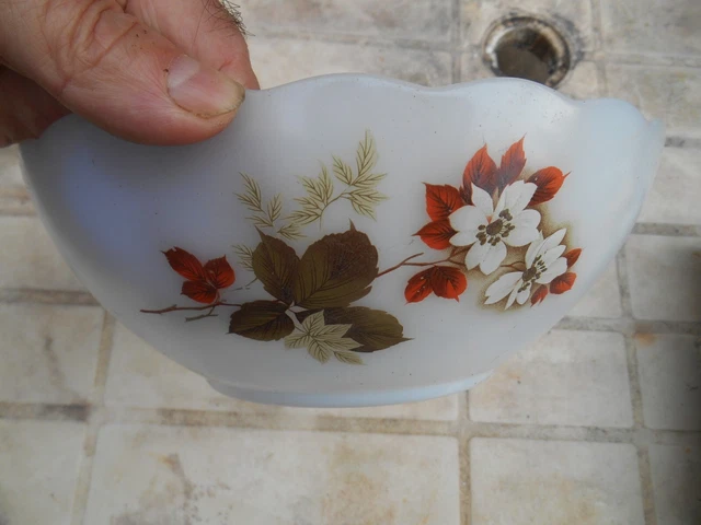 Saladier Arcopal Vintage Motif Iris Bleus - En Verre, Occasion En Très Bon état