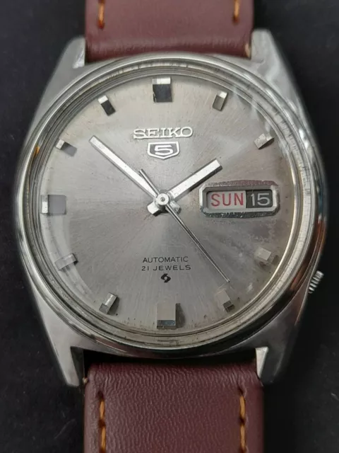 SEIKO 6119C STEEL AUTOMATIC DAY DATE VINTAGE SERVICED running fine