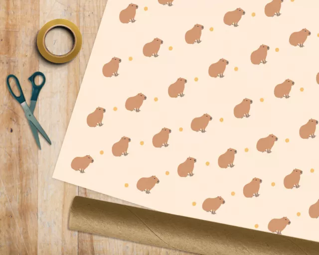 Capybara Wrapping Paper Gift Birthday Christmas Wrap Nature Animal Fan Cute