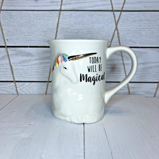 Our Name is Mud Unicorn Today will be Magical Sculpted Mug Rainbow