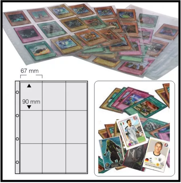 100 SAFE SAMMELHÜLLEN KARTENHÜLLEN A4 120 my 9 Fächer 90x67 mm Für Pokemon Star