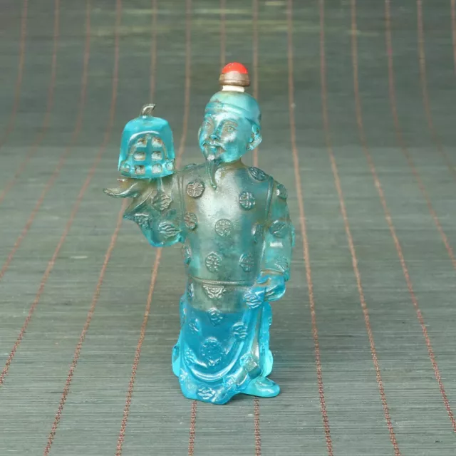 Collect Chinese Old Coloured glaze Hand-made Exquisite Figure Snuff bottle