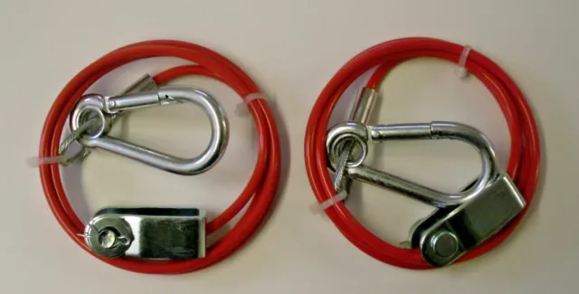 Pair Of Coupling Breakaway Safety Cables For Clevis Type For Trailer,