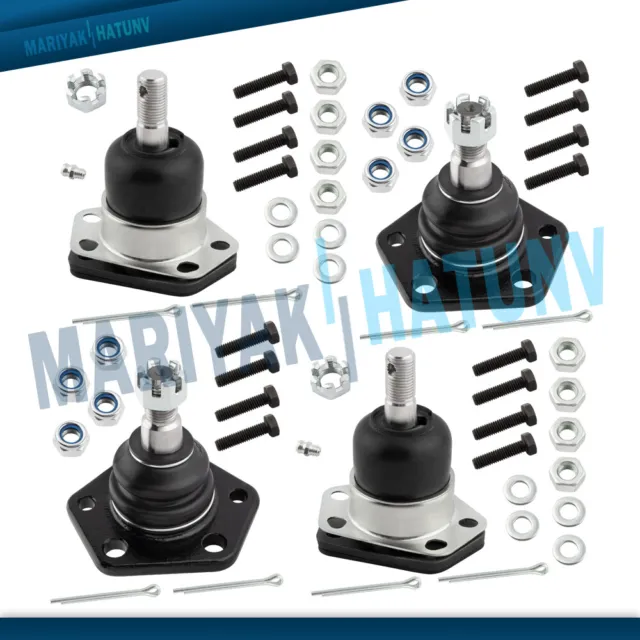 4x4 4WD 4PCS Set Front Upper & Lower Ball Joints For Chevy Blazer S10 GMC Jimmy
