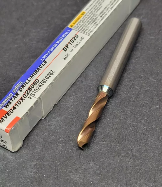 Mitsubishi 4.1mm Solid Carbide Drill 6mm Coolant Th. MVE0410X02S060 Machinist