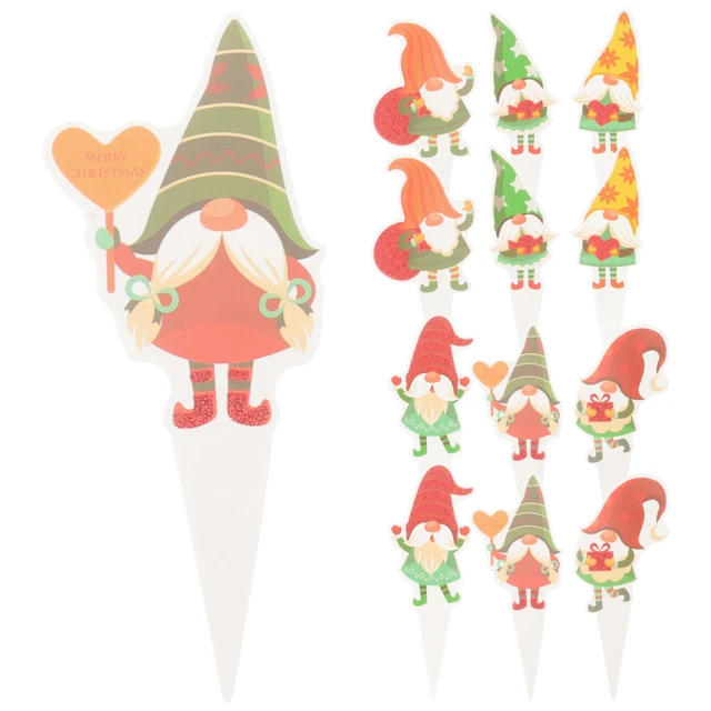 12 Pcs Cake Insert Christmas Cakes Toppers Delicate Ingredients