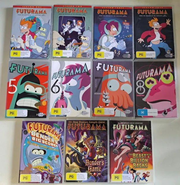 Futurama Complete Seasons 1 - 8  +3 Futurama Movies - Region 4 Aus - FAST POST