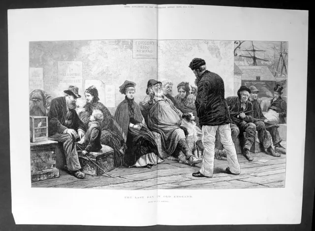 1887 Illustrated London News Antique Print English immigrants to Australia