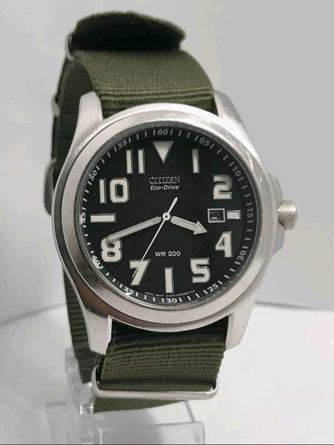 CITIZEN ECO DRIVE military style 200m watch BM6400-00E