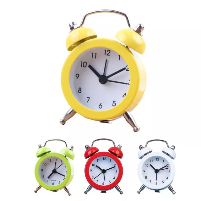 Classic Analog Alarm Clock with Double Bell Design and Silent Operation