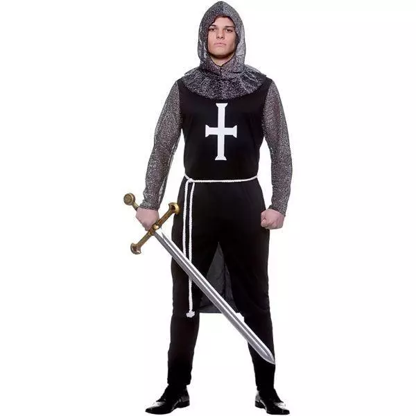 Wicked Costumes Medieval Black Knight Men's Fancy Dress Costume