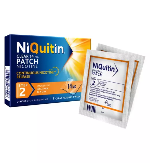 Niquitin Patch Nikotin Schritt 2, 7 Tage Vorrat, 14 mg neu, Original