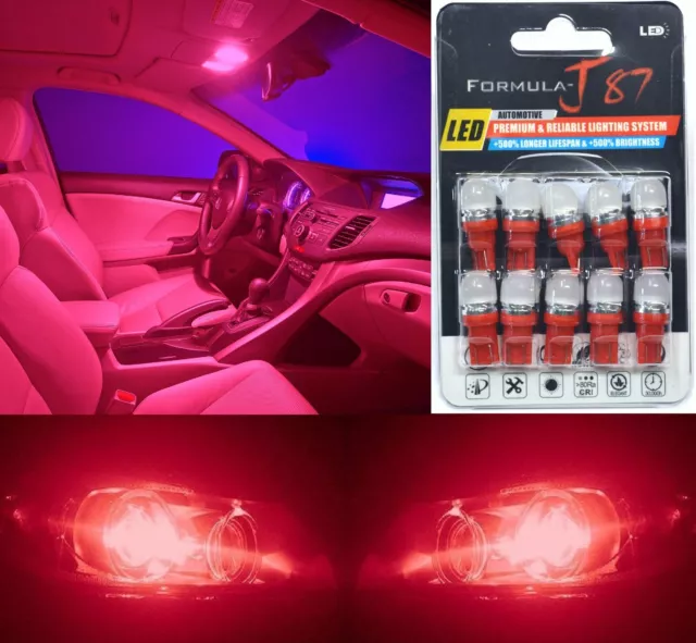 LED 5050 Luz Rojo 168 Diez Bombillas Interior Mapa Repuesto Festoon Mostrar Para