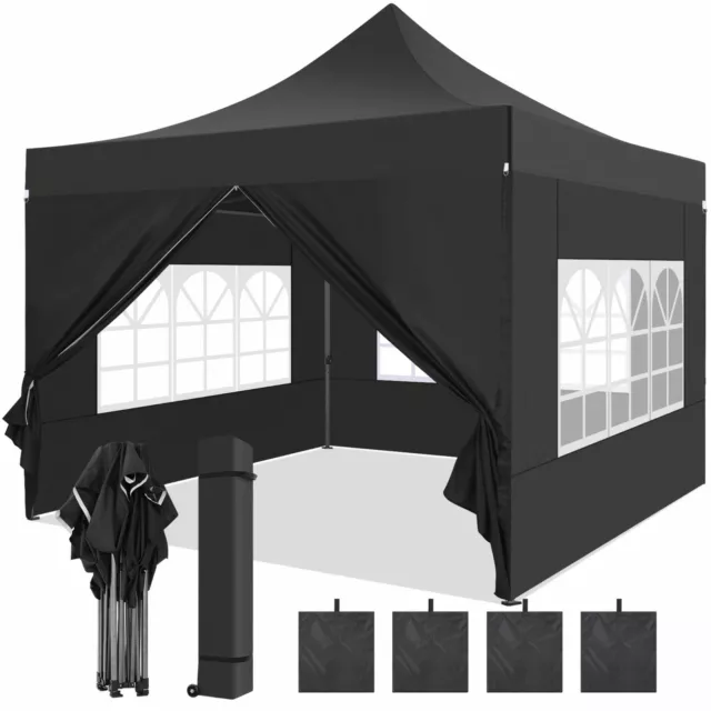 Pavillon 3x3 m Wasserdicht Faltpavillon Pop Up Partyzelt Gartenzelt UV Schutz