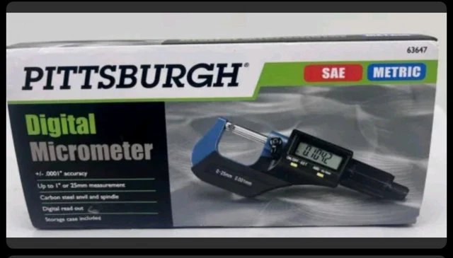 Pittsburgh Digital Micrometer - SAE & METRIC (Model 63647)
