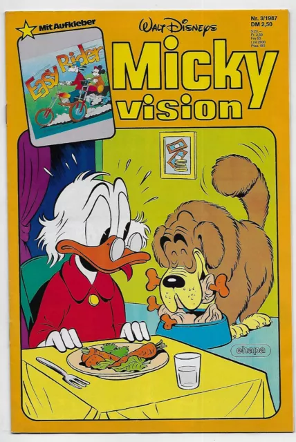Micky Vision Ehapa Nr. 3/1987 Komplett mit Aufkleber  aus Sammlung  Zustand 1