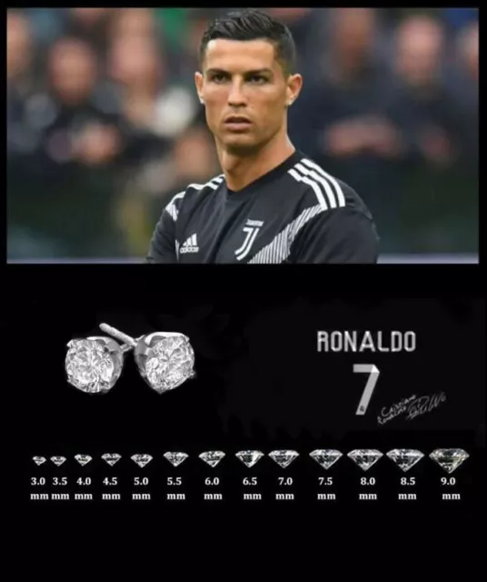 Men’s/Boy’s: RONALDO 18ct White Gold Plate Multi-Size Cubic Zirconia Earrings