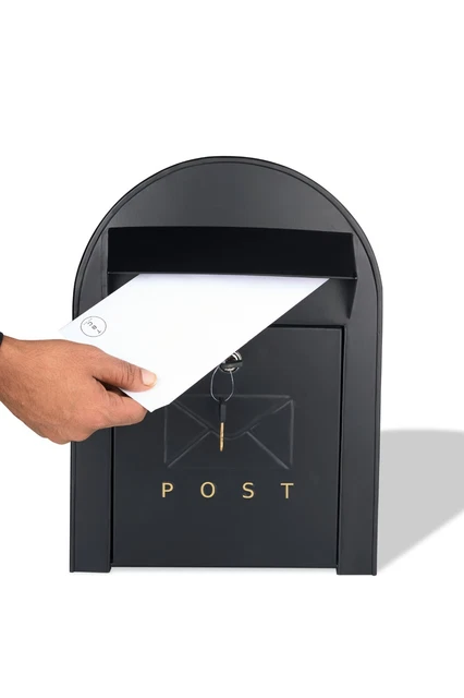 Cityscape Black Contemporary Post Box With Lock | Black Country