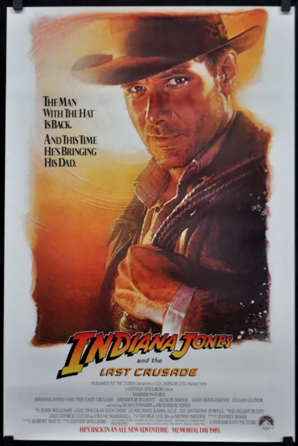 Indiana Jones Et The Last Crusade 1989 Orig. 27X41 NM Film Affiche Harrison Ford