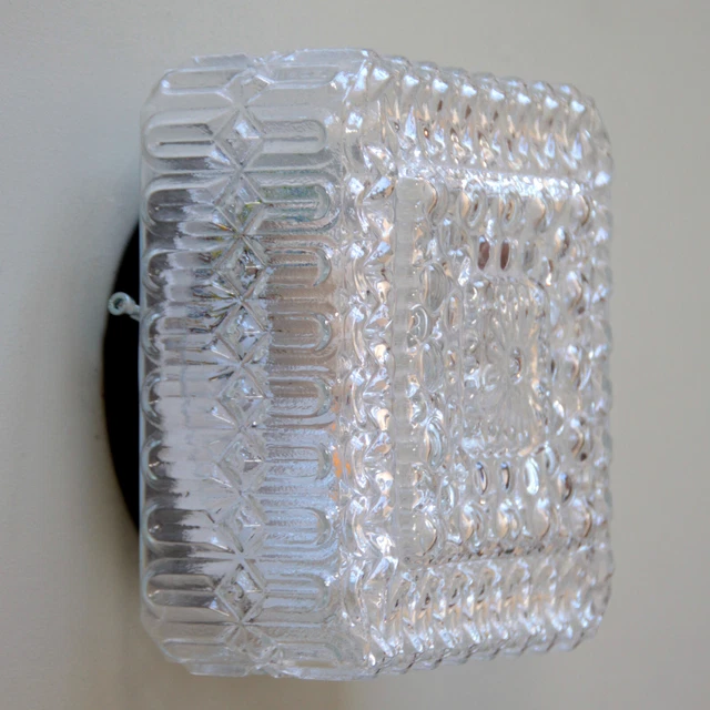 Plafonnier / Applique Murale Vintage TEKA Années 60-70 - Blanc - Verre & Plastique
