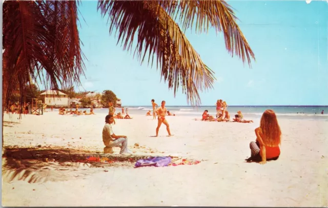 Rockley Beach Barbados West Indies Beach Scene c1976 Postcard H20