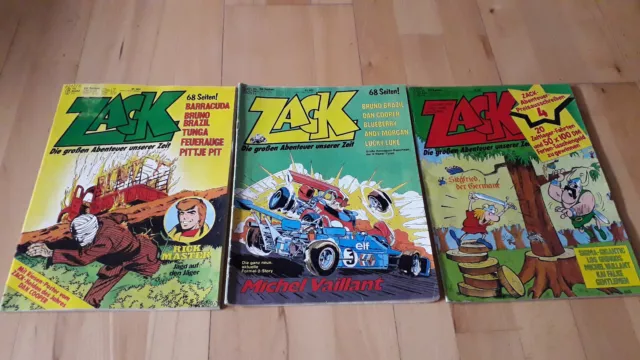 ZACK Nr.6, 22 von 1977, Nr.13 von 1979 - Konvolut 3 Comichefte mit Riesenposter