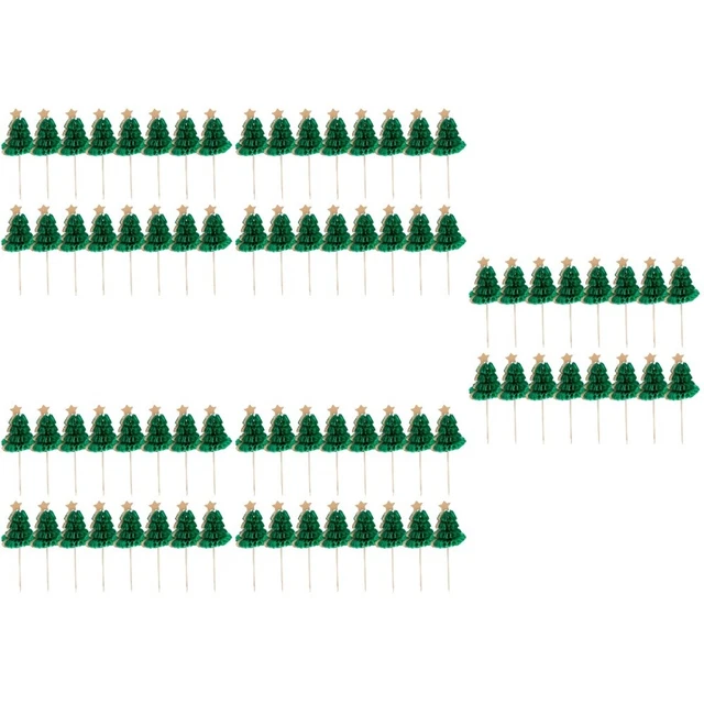 250 PIEZAS Cóctel Navidad Árbol Palos Cóctel Decoración Pastel Selecciones Fiesta Favores