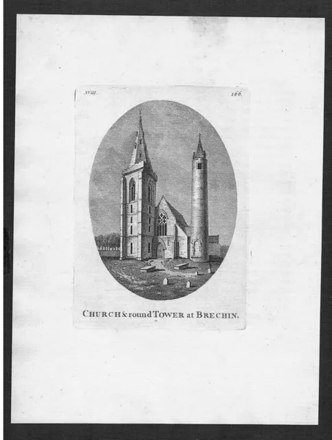 1780 - Brechin Cathedral Scotland United Kingdom view engraving Kupferstich