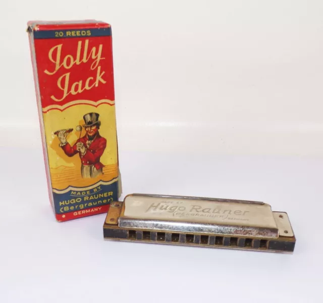 Jolly Jack Harmonica Hugo Rauner Bergrauner Boxed Vintage