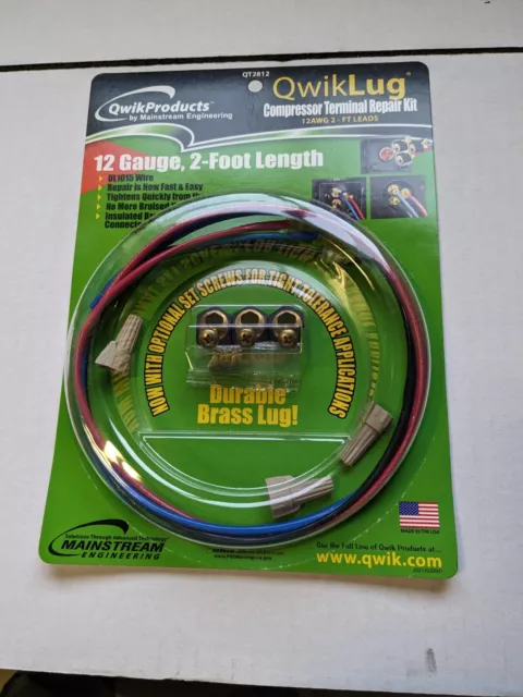 Quik Products Compressor Terminal Repair Kit (12 Gauge,2' Length) Qt2812