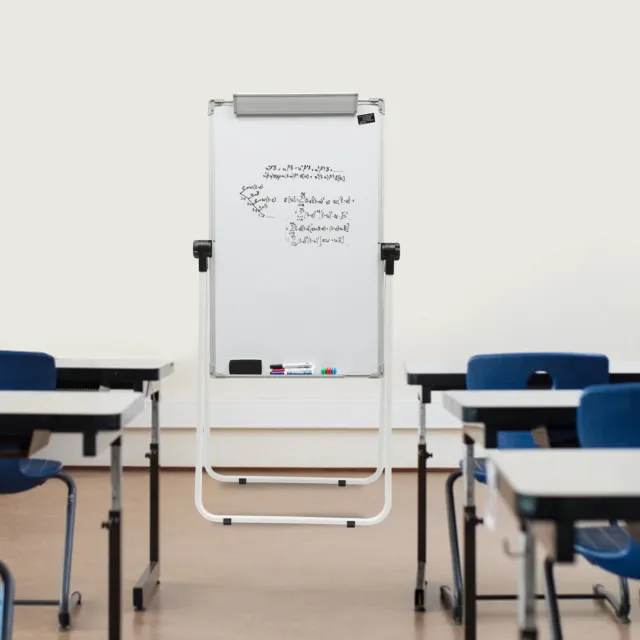 36" 24" White Board Whiteboard with Stand Magnetic Dry Erase Board Double Sided