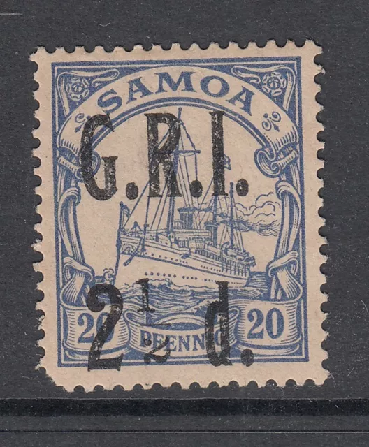 Samoa: "1" to left of "2" on 2½d Overprinted on 20 Pfennig, Mint, 3 Sep 1914