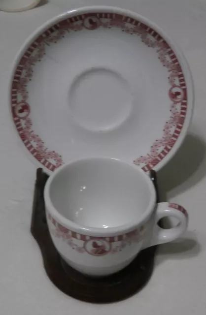 MILW RR, "Silhouett" demitasse cup & saucer, BS, ca. 1930, ,used on train.Crack.