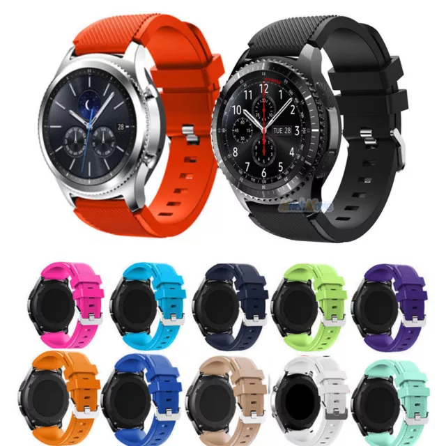For Samsung Galaxy Watch 46mm S3 Watch3 Silicone Replacement Bracelet Strap Band